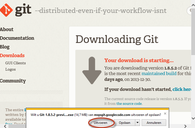 Downloading Git